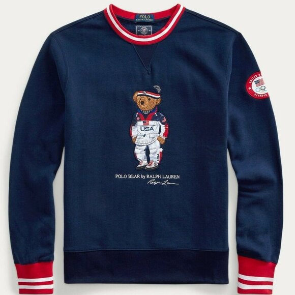 Ralph Lauren Team USA Bear Olympic Fleece Sweater - Medium - Picture 1 of 7